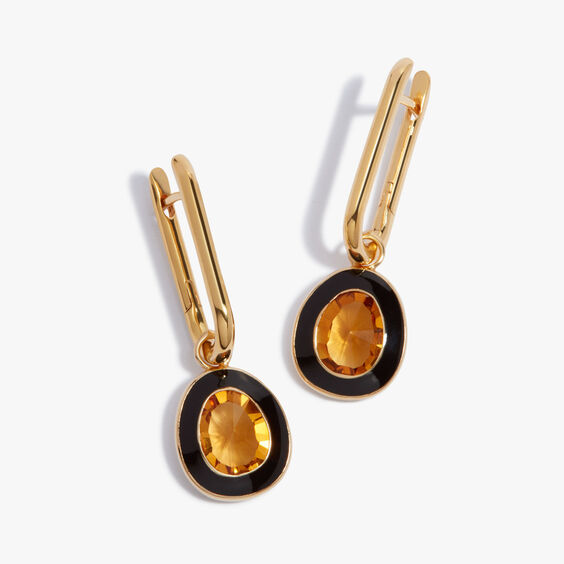 Knuckle 14ct Yellow Gold Citrine Sweetie Earrings